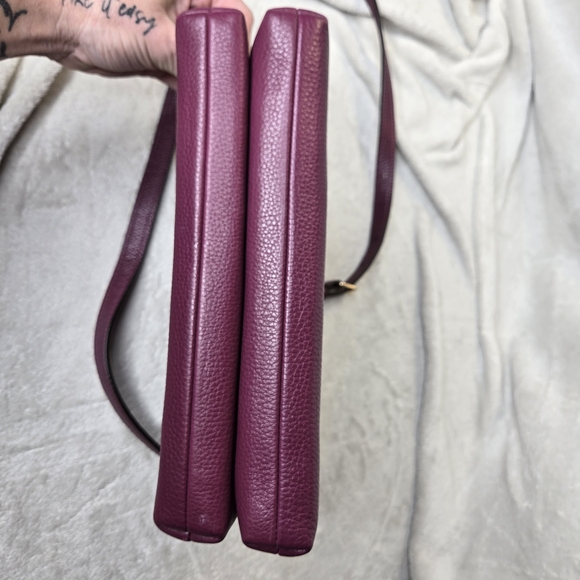 Coach Mia Crossbody Pebbled Leather Bag in Dark Berry Burgundy EUC Auth. F76645 - Picture 10 of 15